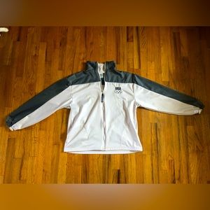 Grey and White Team USA Olympic Committee Zip-Up Jaxket